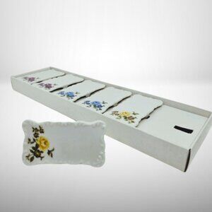 Vintage Andrea by Sadek Japan Set of 6 Ceramic Porcelain Place Card Settings